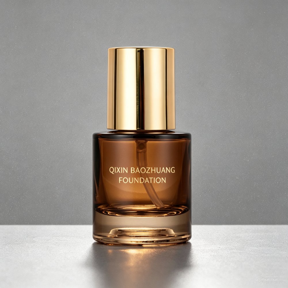 base de maquillaje líquida 46. 30ml Round Foundation Bottle – Customizable Colors