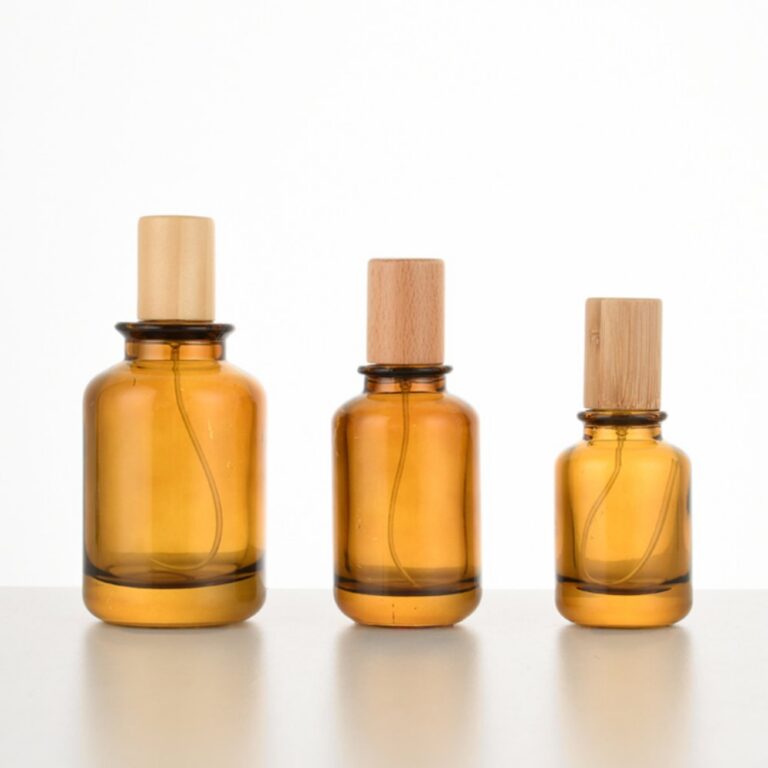 frasco de perfume 30ml / 50ml / 100ml Multi-Size Perfume Spray Bottle with Wooden Cap